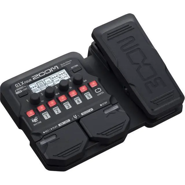 Alt view image 2 of 7 - G1X Four Guitar Effects Processor (Built-In Expression Pedal) with Polsen HPC-A30 Monitor Headphones, 9V Power Adapter & 10ft Instrument Cable Bundle