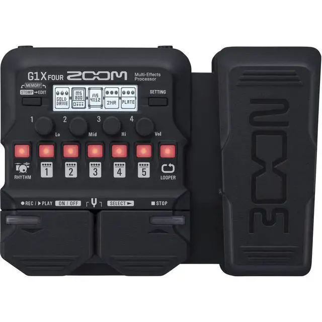 Alt view image 3 of 7 - G1X Four Guitar Effects Processor (Built-In Expression Pedal) with Polsen HPC-A30 Monitor Headphones, 9V Power Adapter & 10ft Instrument Cable Bundle