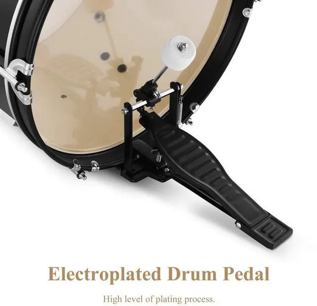 Alt view image 5 of 7 - Drum Set 16 inch 5-Piece, Junior Drum Kit for Beginners Kids Teenagers with Adjustable Throne and Cymbal, Pedal & Drumsticks, Metallic Black (EDS-350MBK)