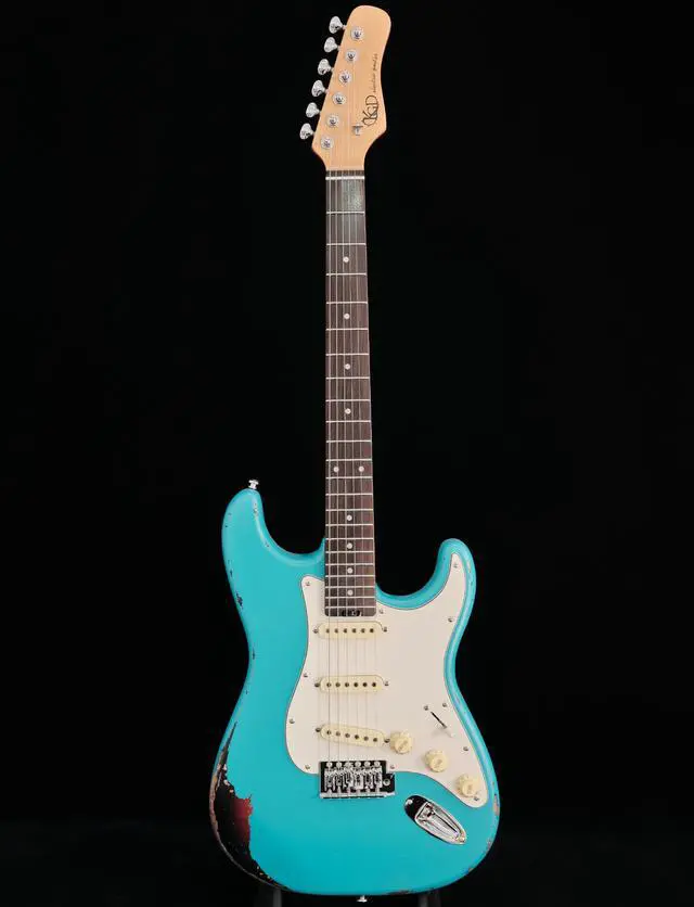 Main image of Relic Electric Guitar,Roasted Maple Neck and Rosewood fingerboard,Bone Nut,6-String Relic Guitar,Professional/Full Size/Electric Guitars for Adults (Miami Blue)
