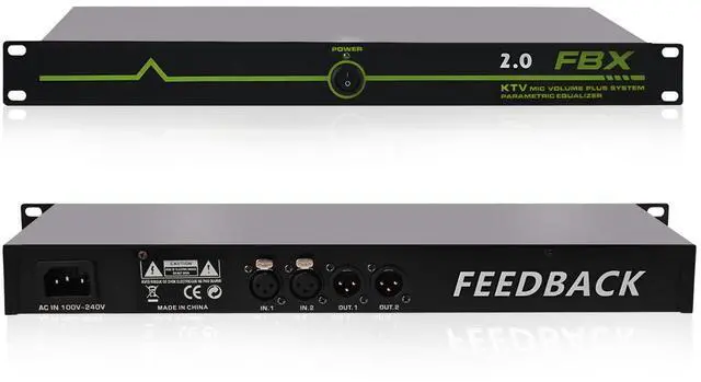 Main image of Professional Feedback Eliminator & Feedback Suppressor Audio Processor - 2-Channel anti-howling suppressor for Performance Stage Conference & Karaoke, Plug-and-Play Design, 2-in 2-Out green