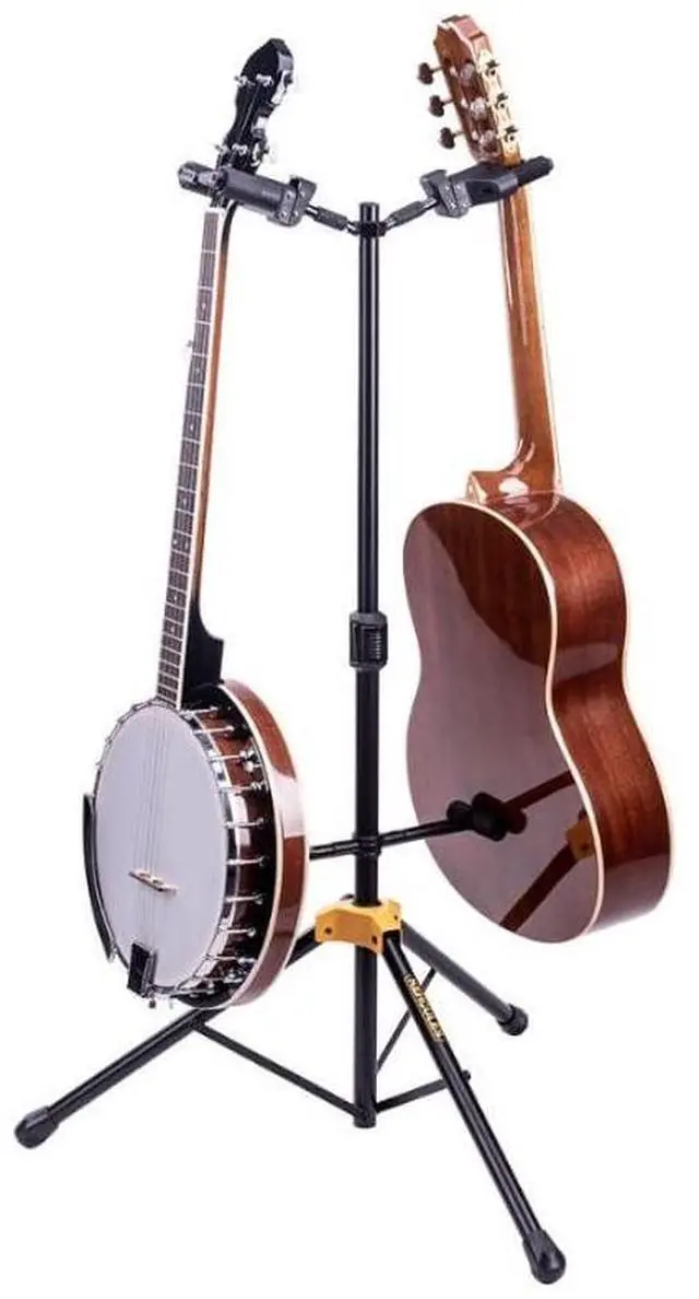 Alt view image 2 of 5 - Stands GS422B PLUS Dual Guitar Stand with Auto Grip System and Foldable Yoke | Dual Stand with Auto Grip Yokes That Lock, Fits Necks 40-52 Mm, Folding Backrests, Height Clutch