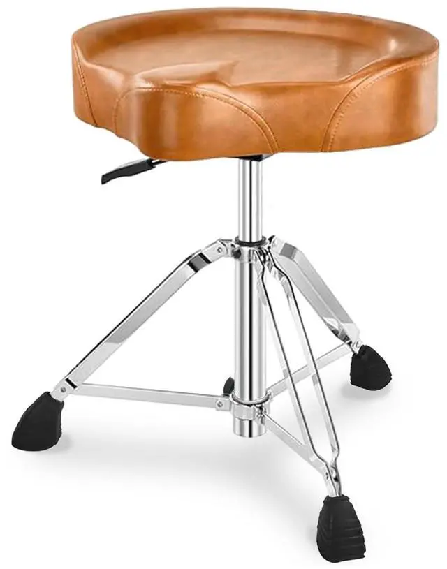 Main image of Heavy Duty Drum Stool, Hydraulic Drum Throne, Ergonomic Memory Foam Drum Seat, Adjustable Drum Chair Anti-Slip Base, Drum Saddle Bench for Drummers Musicians(Brown)
