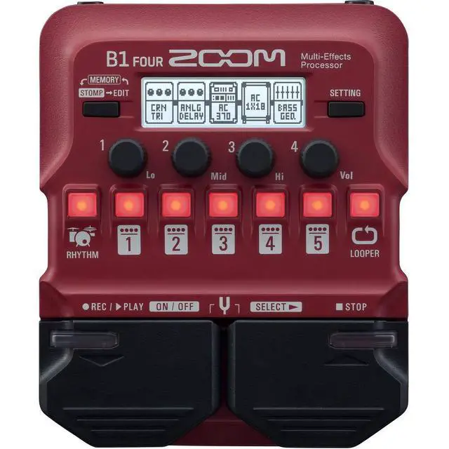 Alt view image 3 of 7 - B1 Four Electric Bass Effects Processor with Polsen HPC-A30 Monitor Headphones, 9V Power Adapter & 10ft Instrument Cable Bundle