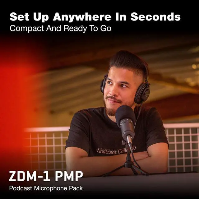 Alt view image 5 of 7 - ZDM-1 Podcast Mic Pack for Podcasters with Dynamic Mic & Headphones | Includes Dynamic Microphone, Headphones, Tripod, Windscreen, and XLR Cable