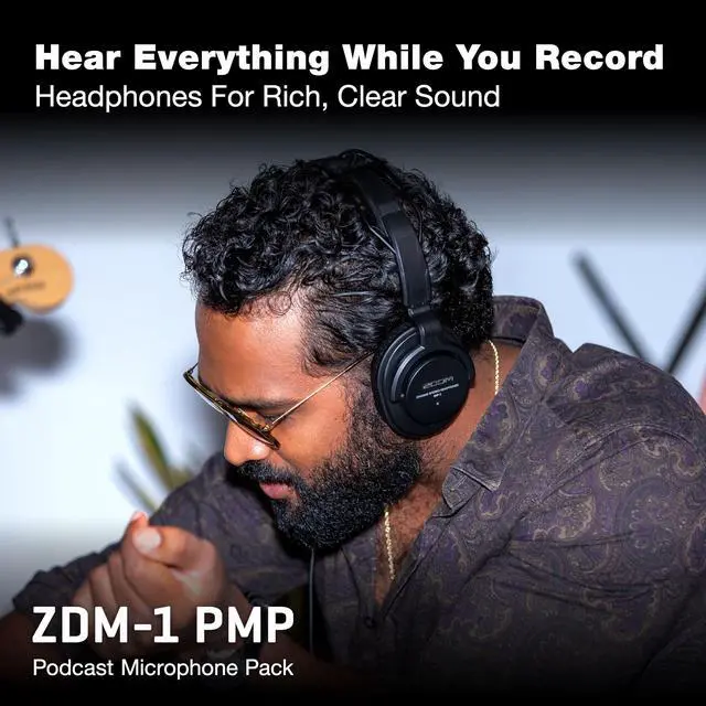 Alt view image 4 of 7 - ZDM-1 Podcast Mic Pack for Podcasters with Dynamic Mic & Headphones | Includes Dynamic Microphone, Headphones, Tripod, Windscreen, and XLR Cable