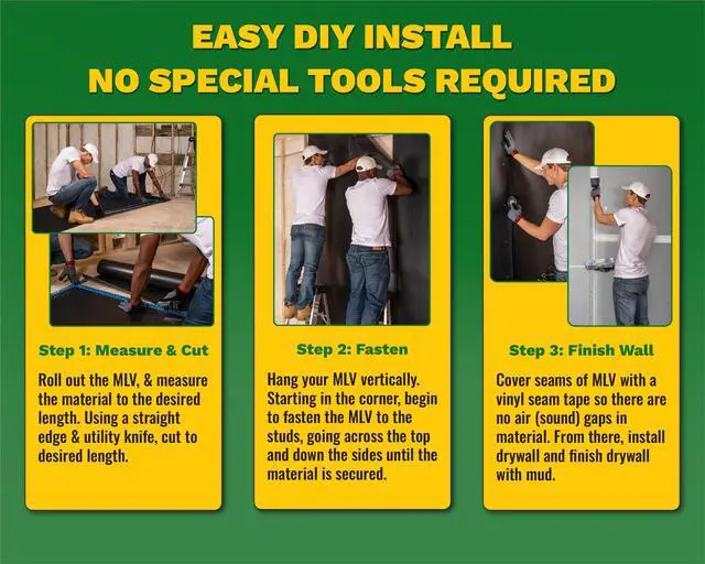 Alt view image 5 of 7 - 1 LB Mass Loaded Vinyl 4x10 (40 SF) MLV Soundproofing Barrier for Walls, Ceilings, Vehicles 26 STC Rating Flexible Noise Blocker Roll Easy to Cut & Install - Multiple Options
