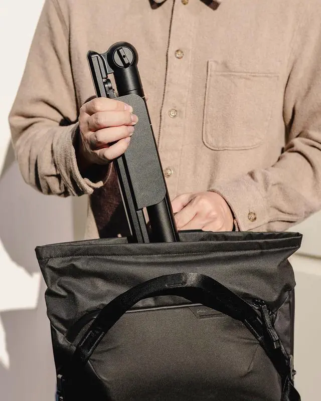 Alt view image 4 of 5 - Capsule Music Stand for Sheet Music, 66" Portable Music Stand | No Assembly, Folding Design for Travel, 29"-66" Adjustable Height, Foldable Tray Fits A3 Sheets, Dual 1/4" Mounts