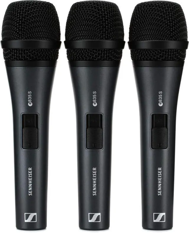 Main image of E 835-S Live Vocal Microphone with On Off Switch - 3-Pack,Black