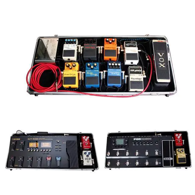 Alt view image 5 of 7 - Guitar Multi Effect Pedal Case 27.5x11.6x4.2in, T-EC14 | Aluminum Alloy 8.1lb Pedalboard Case for 10-12 Effects Pedals, with Pedal Mounting Tape Fastener