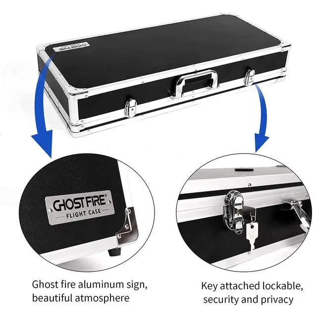 Alt view image 7 of 7 - Guitar Multi Effect Pedal Case 27.5x11.6x4.2in, T-EC14 | Aluminum Alloy 8.1lb Pedalboard Case for 10-12 Effects Pedals, with Pedal Mounting Tape Fastener