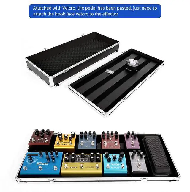 Alt view image 6 of 7 - Guitar Multi Effect Pedal Case 27.5x11.6x4.2in, T-EC14 | Aluminum Alloy 8.1lb Pedalboard Case for 10-12 Effects Pedals, with Pedal Mounting Tape Fastener