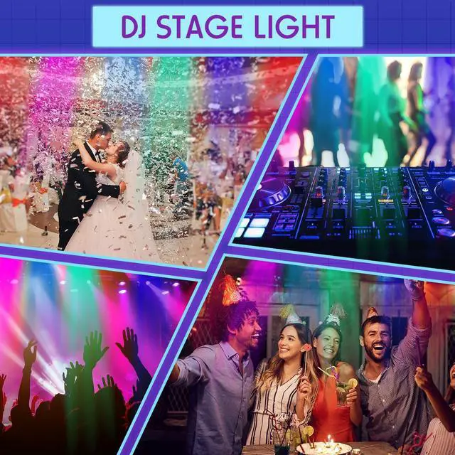 Alt view image 7 of 7 - 20 Pcs 36 LED Par Lights DJ Stage Light 7 Channel Par Lighting for Stage with Remote Control and DMX Control Sound Activated Uplights Party Lights for Christmas Music Party Disco Wedding