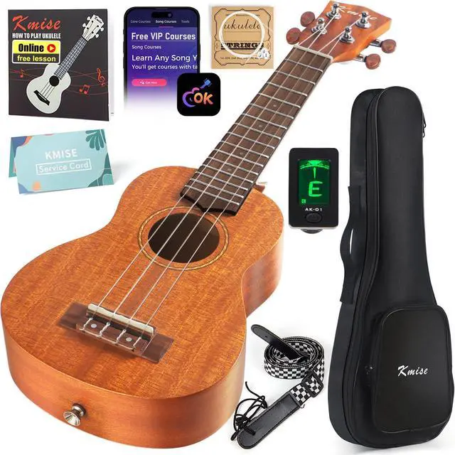 Main image of Professional Ukulele for Adult Beginner, Free Online Lesson 26 inch Tenor Mahogany Ukelele with Ukele Bundle Starter Kit Gig Bag Case, Strap, Tuner, Nylon Strings, Book, Uke Gift Choice