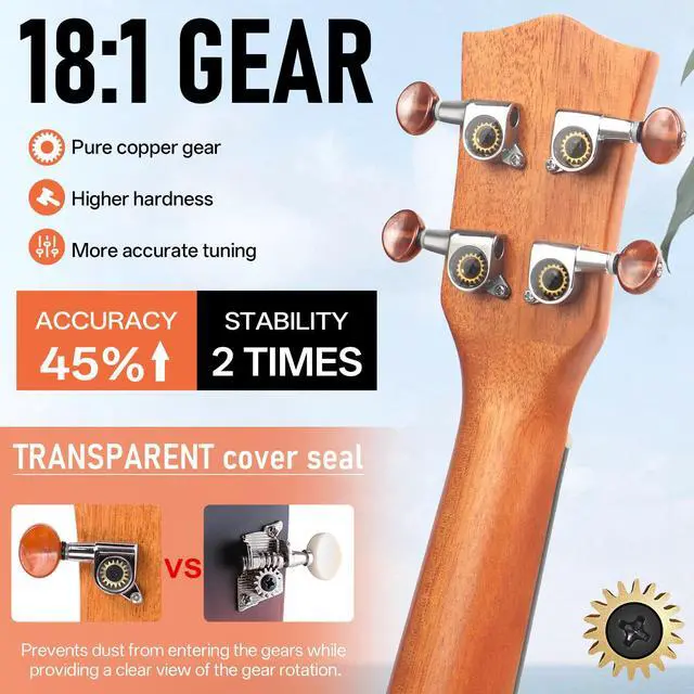Alt view image 2 of 7 - Professional Ukulele for Adult Beginner, Free Online Lesson 26 inch Tenor Mahogany Ukelele with Ukele Bundle Starter Kit Gig Bag Case, Strap, Tuner, Nylon Strings, Book, Uke Gift Choice