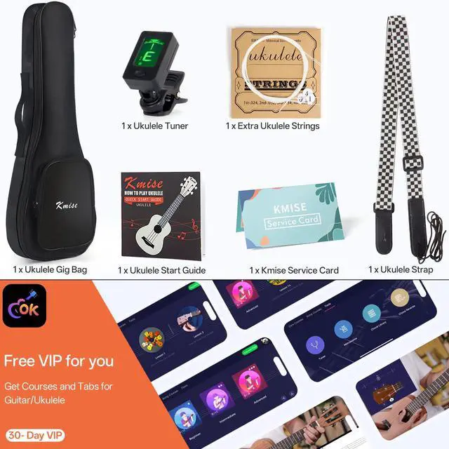 Alt view image 6 of 7 - Professional Ukulele for Adult Beginner, Free Online Lesson 26 inch Tenor Mahogany Ukelele with Ukele Bundle Starter Kit Gig Bag Case, Strap, Tuner, Nylon Strings, Book, Uke Gift Choice