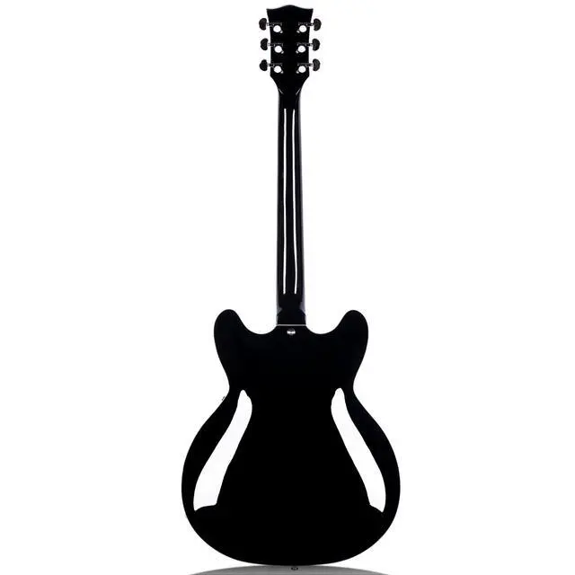 Alt view image 2 of 7 - Semi-Hollow Body Electric Guitar RD-100 Jazz Guitar with F-Hole,Maple neck,humbucker Pickups (Black)