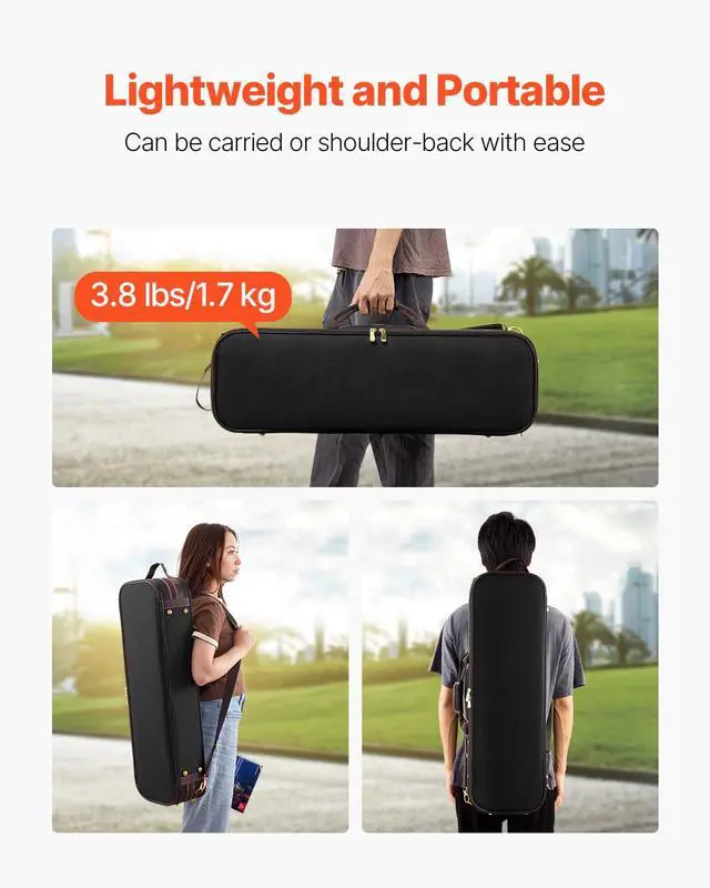 Alt view image 4 of 7 - 4/4 Full Size Violin Case, Built-in Hygrometer, Lightweight Portable Travel Carrying Bag, with Plush Lining, Shoulder Straps, Anti-Scratch, Professional Oblong Shape, for Violin, Black