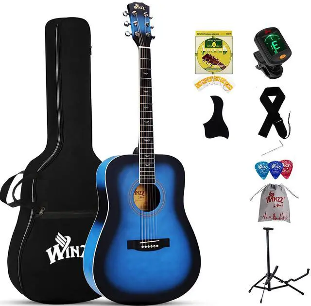 Main image of Acoustic Guitars Full Size, 4/4 Folk Guitar for Beginners Adults, Acoustic Steel-string Guitar (blue)