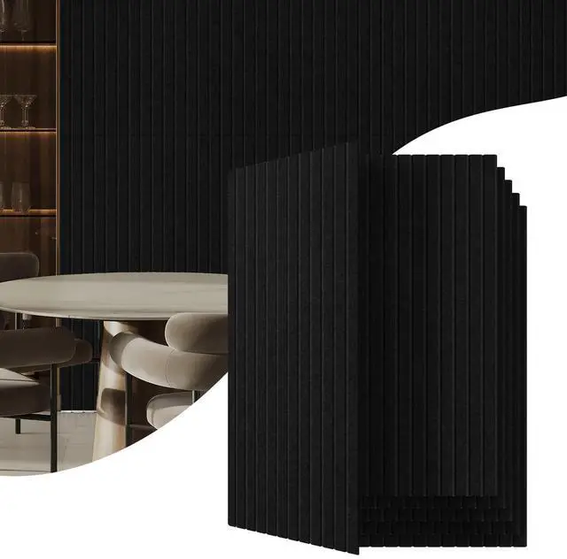 Main image of 6 Pack Acoustic Wall Panels, 47.2" X 23.6" Sound Absorbing Panels, Decorative Sound Proof Panels for Office, Studio, Home Theatre - Black