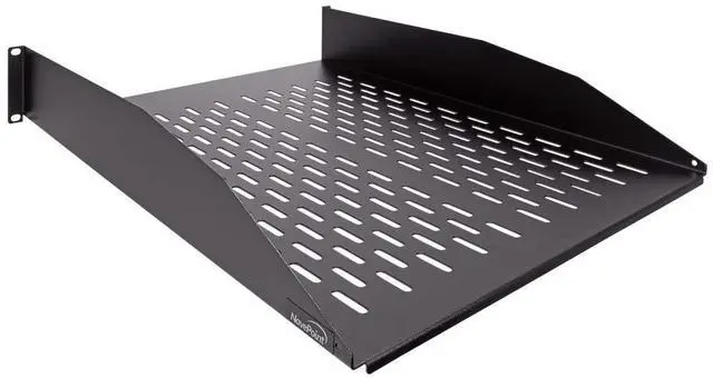 Main image of 2U 19-Inch Universal Vented Rack Mount Cantilever Fixed Server Cabinet Shelf 22-Inches Deep Black