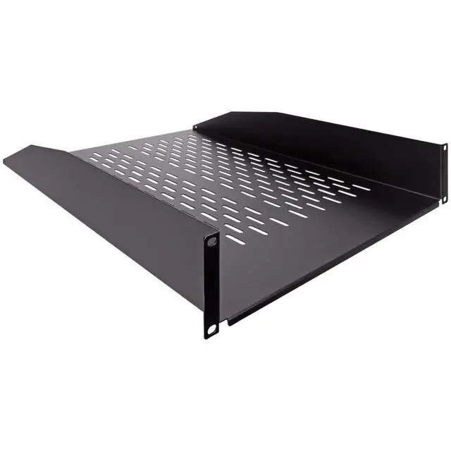Alt view image 5 of 6 - 2U 19-Inch Universal Vented Rack Mount Cantilever Fixed Server Cabinet Shelf 22-Inches Deep Black