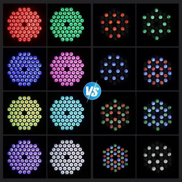 Alt view image 5 of 7 - 54x1W RGB LED Stage DJ Par Lights with Remote Control, 4 Pack | Ultra Slim,RGB,Remote Control,Ultra-Bright LED Panel,One-piece die cast housing,Auto/Sound/DMX512/Master-slave Mode,Portable