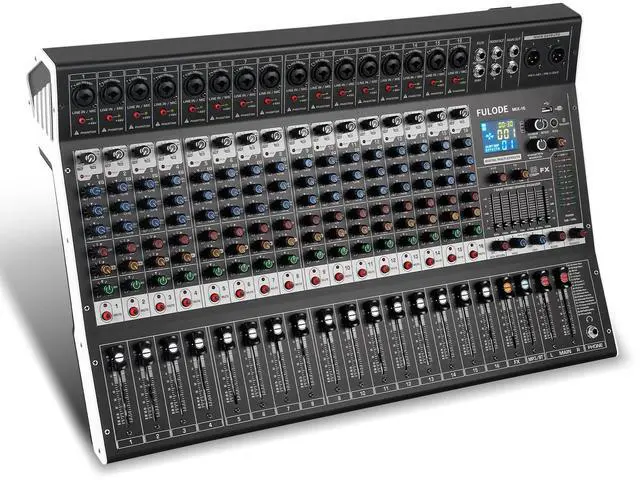 Main image of 16-Channel Audio Mixer with 99 DSP, Professional Audio Console Digital Sound Music Mixing Board DJ Mixer w/USB Input Bluetooth MP3 48V Power Supply Mute Function for Studio Live Performance