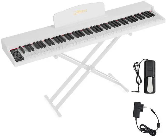 Main image of Digital Piano 88 Key Weighted, Full Size Electric Keyboard Piano for Beginners, Portable Piano Keyboard with Sheet Music Stand, Sustain Pedal, Power Adapter, White (Keyboard Only)