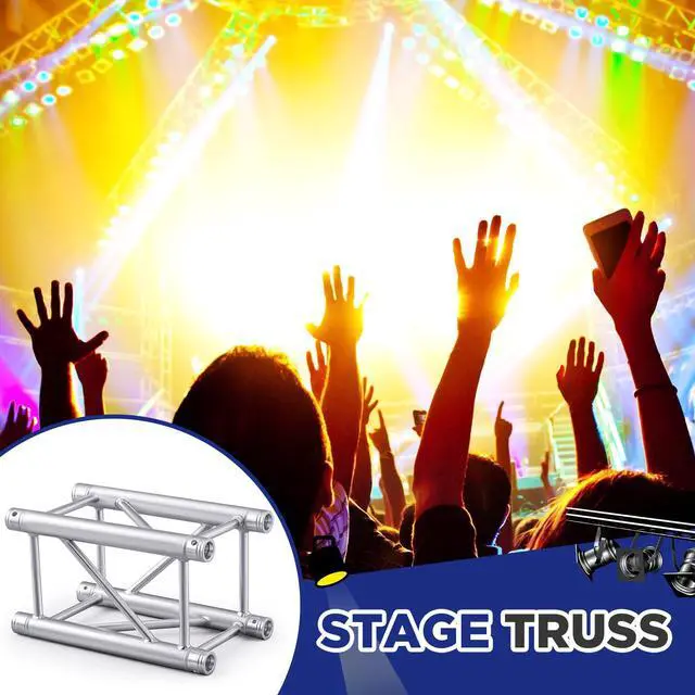 Alt view image 5 of 7 - 1 Pack Aluminum DJ Light Stands Stage Truss Segment 12" x 12" Straight Square DJ Lighting Stand Trussing Stage with 8 couplers, 500 Pounds Load Capacity (1.64 ft)