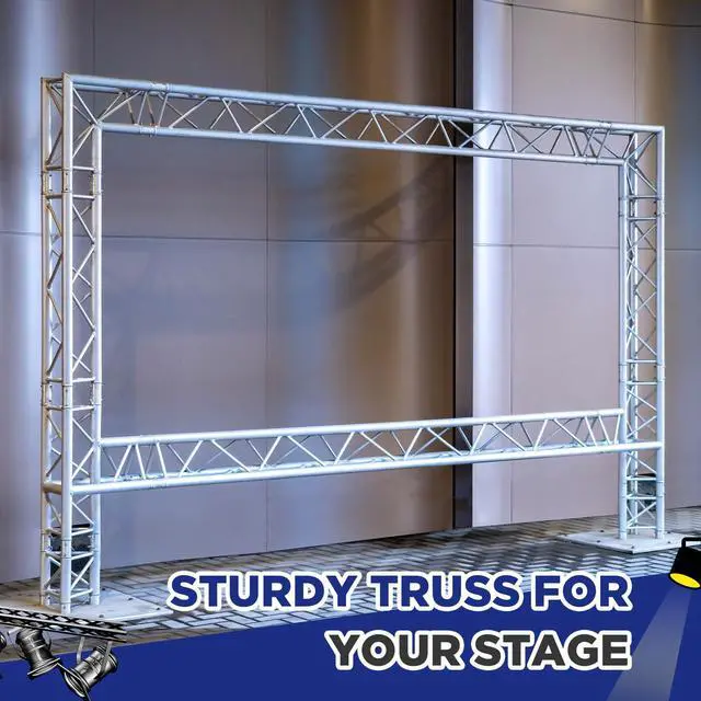 Alt view image 6 of 7 - 1 Pack Aluminum DJ Light Stands Stage Truss Segment 12" x 12" Straight Square DJ Lighting Stand Trussing Stage with 8 couplers, 500 Pounds Load Capacity (1.64 ft)