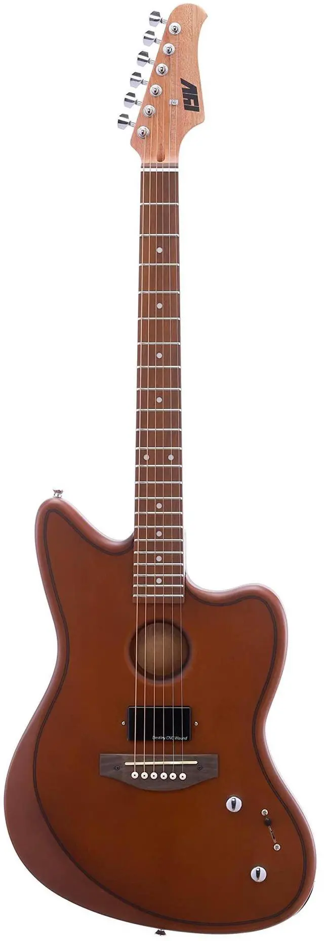 Main image of IJGAP-300 Semi Hollow Electric Acoustic Guitar Satin Brown
