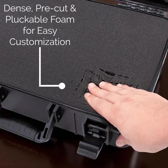 Alt view image 5 of 7 - Wireless Microphone Case Hard Shell Mic Carrying Case with Customizable Foam, Compatible with Sennheiser, Shure, Audio-Technica, Nady, VocoPro Receivers and Transmitters