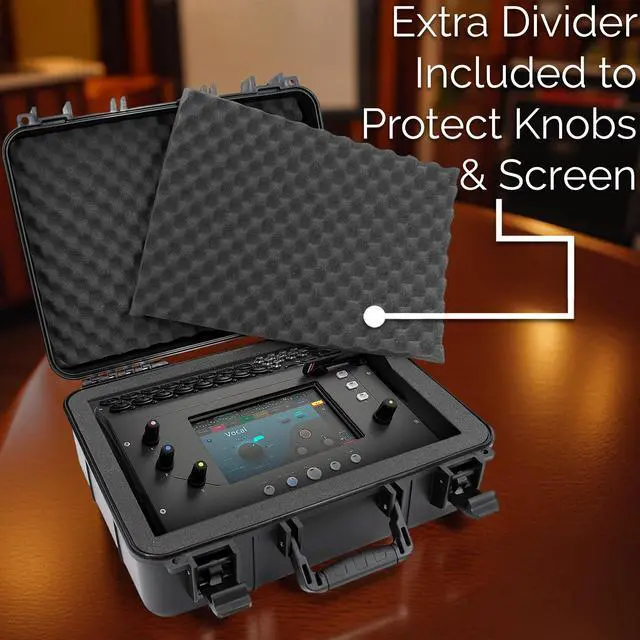 Alt view image 2 of 7 - Hard Travel Case Compatible with Allen & Heath CQ-18T Digital Mixer and CQ-12T With Customizable Foam Interior & Protective Padded Carrying Case For Mixers