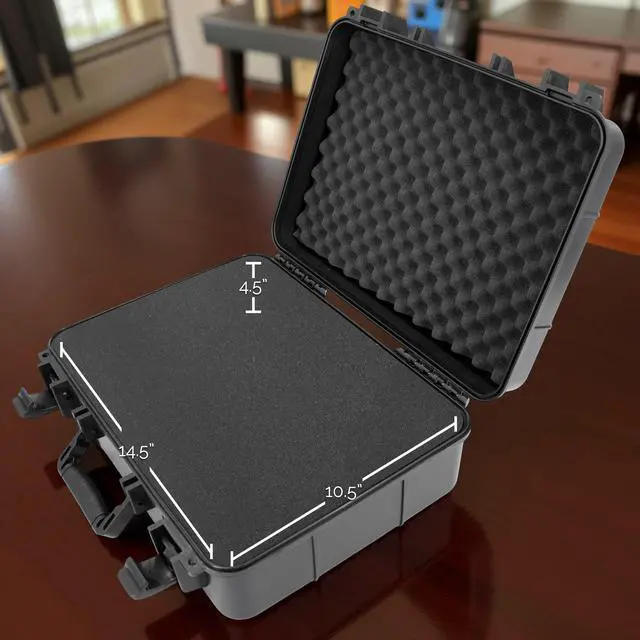 Alt view image 7 of 7 - DJ Mixer Case Compatible with Yamaha MG10XU, MG10, MG06 Hard Shell Audio Mixer Carrying Case with Customizable Pre-Diced Foam Interior and Cable Storage