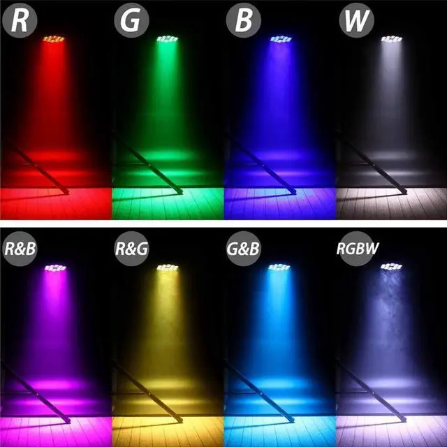 Alt view image 2 of 7 - Par Lights 18LED Stage Lights, RGBW 4in1 216W Uplight Stage Lighting Effect by DMX and Sound Activated Control Wash Light for Wedding Parties Church Club DJ Live Show