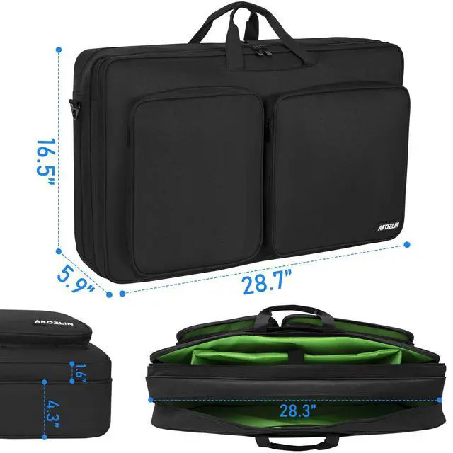 Alt view image 2 of 7 - Multi-layer Controller Gig Bag Padded Mixer Carry Case Fits for Pioneer RX/NI Traktor Kontrol S8/DDJ SX SX2 SX3/DDJ 800/DDJ FLX6/DDJ 1000 1000SRT/Denon MC7000