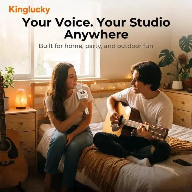 Alt view image 5 of 7 - H100 Karaoke Microphone with Screen, Karaoke Mic with Ai Vocal Remover & Voice Changer, Echo Adjustment & Auto Pitch Correction,50W Speaker,TWS,Built-in Recording,for Car,Home,Party