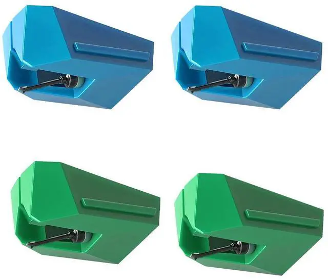 Main image of Replacement Styli Value 4-Pack for AT-VM95E Cartridge, Turntable Stylius Needles for Audio-Technica AT-LP120X, AT-LP3XBT, AT-LPW40, AT-LPW50, AT-LP5X, AT-LP8X (Green-Blue-4)