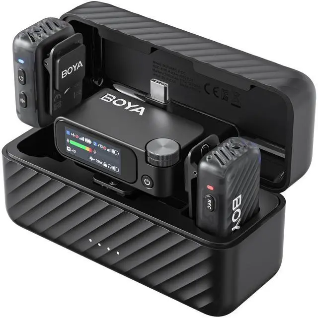 Main image of MIC 2 Wireless Microphones for iPhone 15-16/Android/PC/Camera, AI Noise Cancellation, 32-bit Float Internal Recording, AMOLED Touchscreen, 984ft 54h Battery with Charging Case(with Clip Mic)