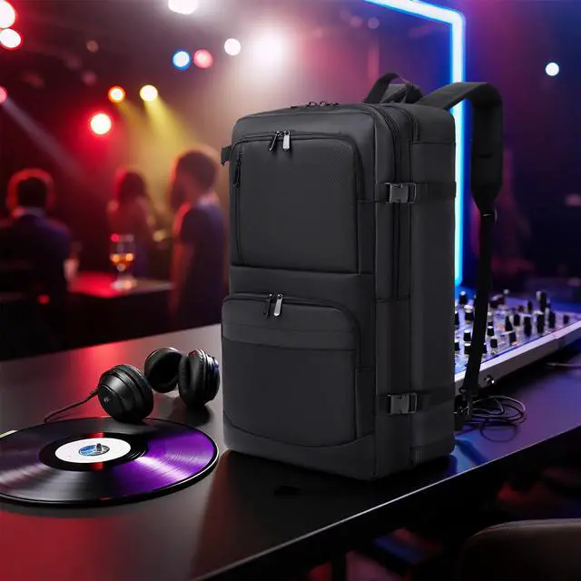 Alt view image 7 of 7 - DJ Controller Case Compatible with Pioneer DDJ-FLX4/DDJ-400/DDJ-REV1 - Thick Padded DJ Backpack with Multi-Pocket for Accessories, Adjustable Strap, 22×13×4.5in