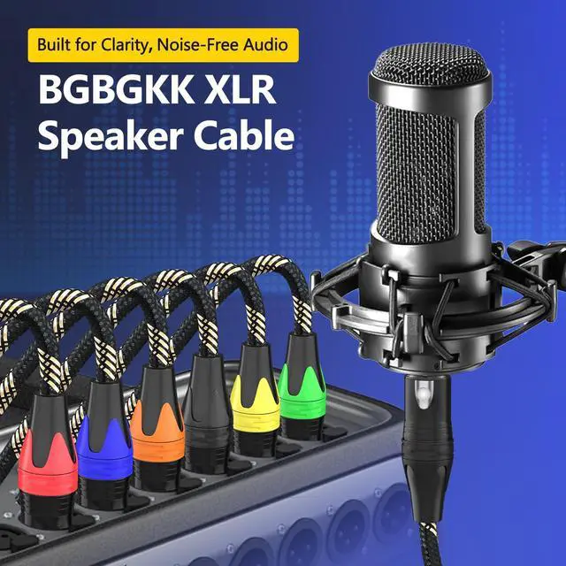 Alt view image 7 of 7 - Braided XLR Cables 100ft 2 Pack, XLR Microphone Cable, 3-pin Professional Male to Female Balanced Mic Cable, X LR Speaker Cable for Microphone Mixer Black