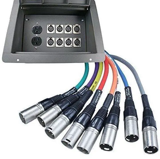 Main image of Pro Audio Stage Recessed Floor Box with 110v Electric and XLR Connections (8 XLR, Pre Wired)
