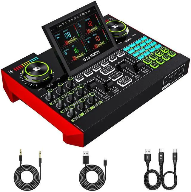 Main image of G10 Gaming Audio Mixer, Audio Interface with 3.5mm/XLR Microphone Input, Voice Changer Live Sound Card for Streaming, Podcasting, Recording, and Singing Content Creation