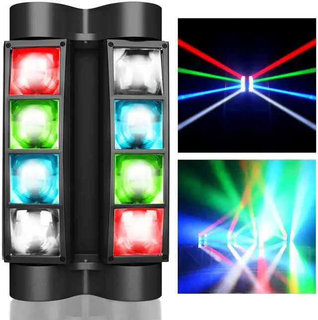 Main image of 8x3W Spider Moving Head DJ Light,RGBW Stage Disco Light-1 Pack | 8x3W RGBW LEDs, DMX512/Auto/Sound/Master-Slave, Mini Moving Head Light For Party, Club, Wedding Event, Festival, Disco