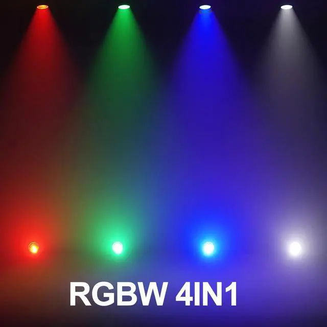 Alt view image 2 of 6 - Par Lights IP65 Waterproof LED 300W RGBW 4IN1 Stage Wash Lights | 27°-61° Zoom, Wash/Strobe Effect, DMX512, Sound Activated, Aluminum Shell, DJ Party Lights for Church Theater Wedding Club