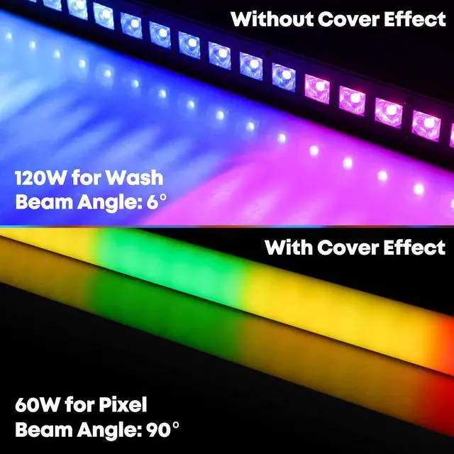 Alt view image 3 of 7 - LED Stage Wash Light Bar,120W 40" LED Stage Pixel Light Bar,36 RGBW LED Stage Wash Lights with Detachable Cover DMX512 Sound Activated Uplight for Club Wedding Party Gig Band Lighting 1Pack