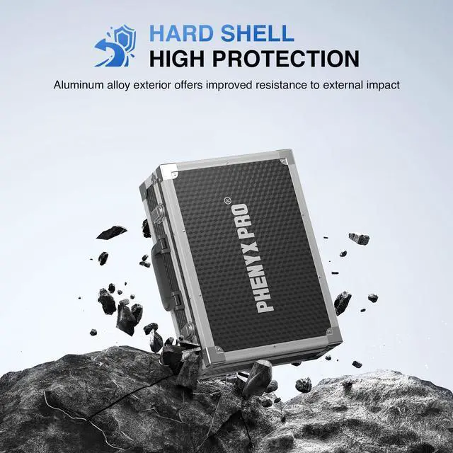 Alt view image 2 of 6 - Medium Carrying Case with Customizable Pre-Diced Foam PCSE-M | Aluminum Alloy Frame, Protective Gear Storage, Single/Dual Wireless Mic Systems, Equipment Transport