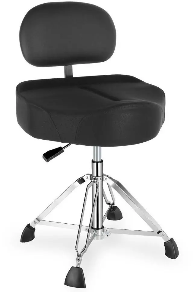 Main image of Drum Throne with Backrest Height Adjustable Hydraulic Drum Stool 5.2 inch Thickened Cushion Drums Seat Heavy Duty Motorcycle Drums Stool Airlift Guitar Chair for Adult Drummers