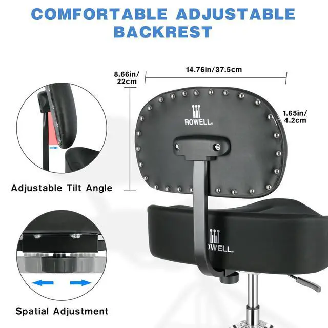 Alt view image 4 of 7 - Drum Throne with Backrest Height Adjustable Hydraulic Drum Stool 5.2 inch Thickened Cushion Drums Seat Heavy Duty Motorcycle Drums Stool Airlift Guitar Chair for Adult Drummers
